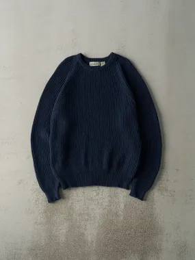 Vintage 90s Navy Blue Fishermans Knit Pullover (M)