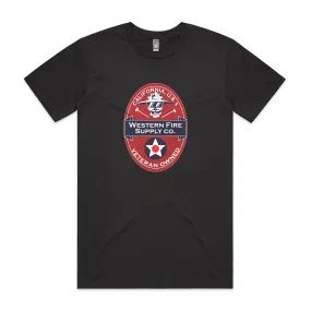 Western Fire Supply Tee Dark Grey with Red Logo