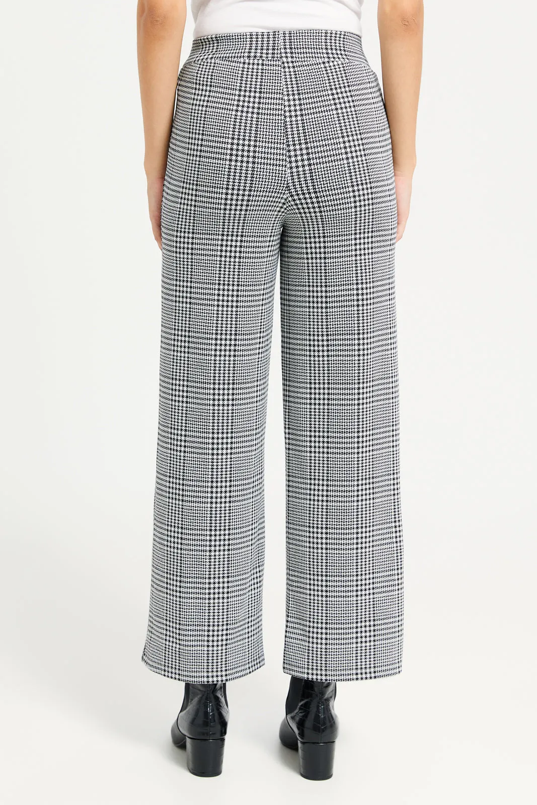 Women Grey Check Culottes