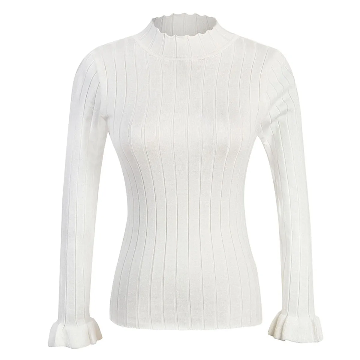 Women Wholesale Turtleneck Flared Sleeve Sweater