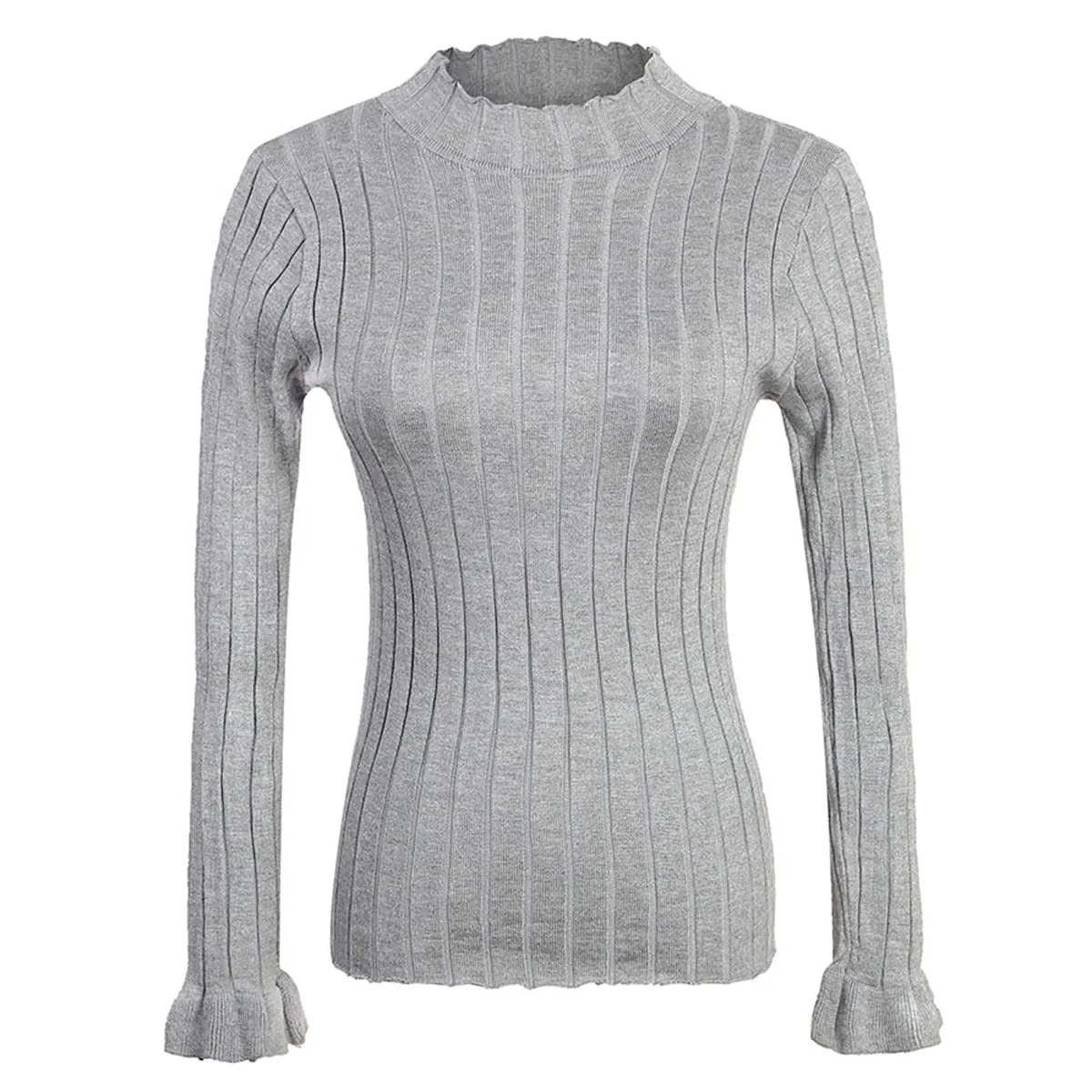 Women Wholesale Turtleneck Flared Sleeve Sweater