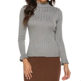 Women Wholesale Turtleneck Flared Sleeve Sweater