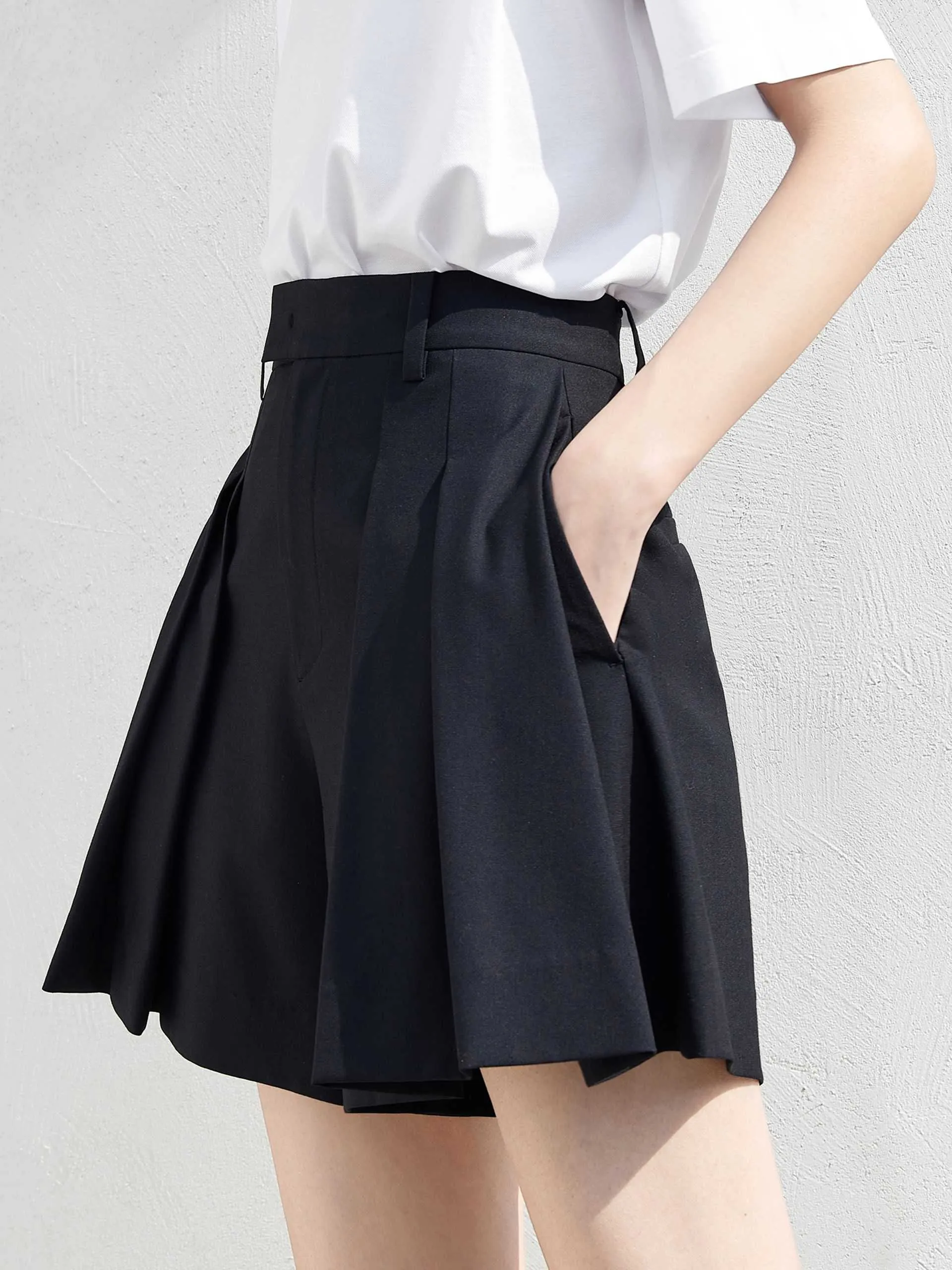 Wool-blend Pleated Culottes