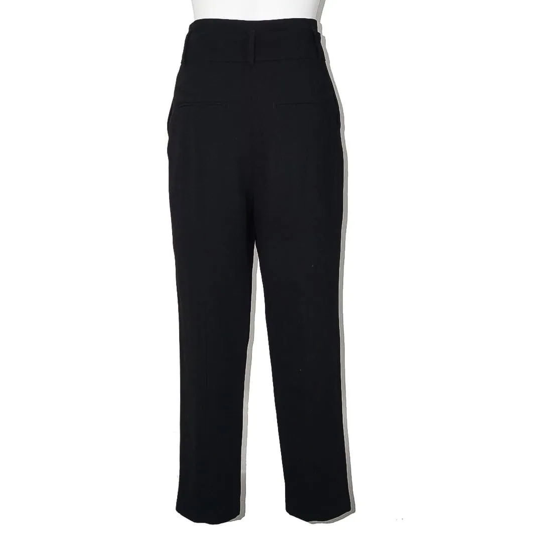 ZARA Straight Leg High Waist Belted Pants