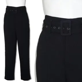 ZARA Straight Leg High Waist Belted Pants